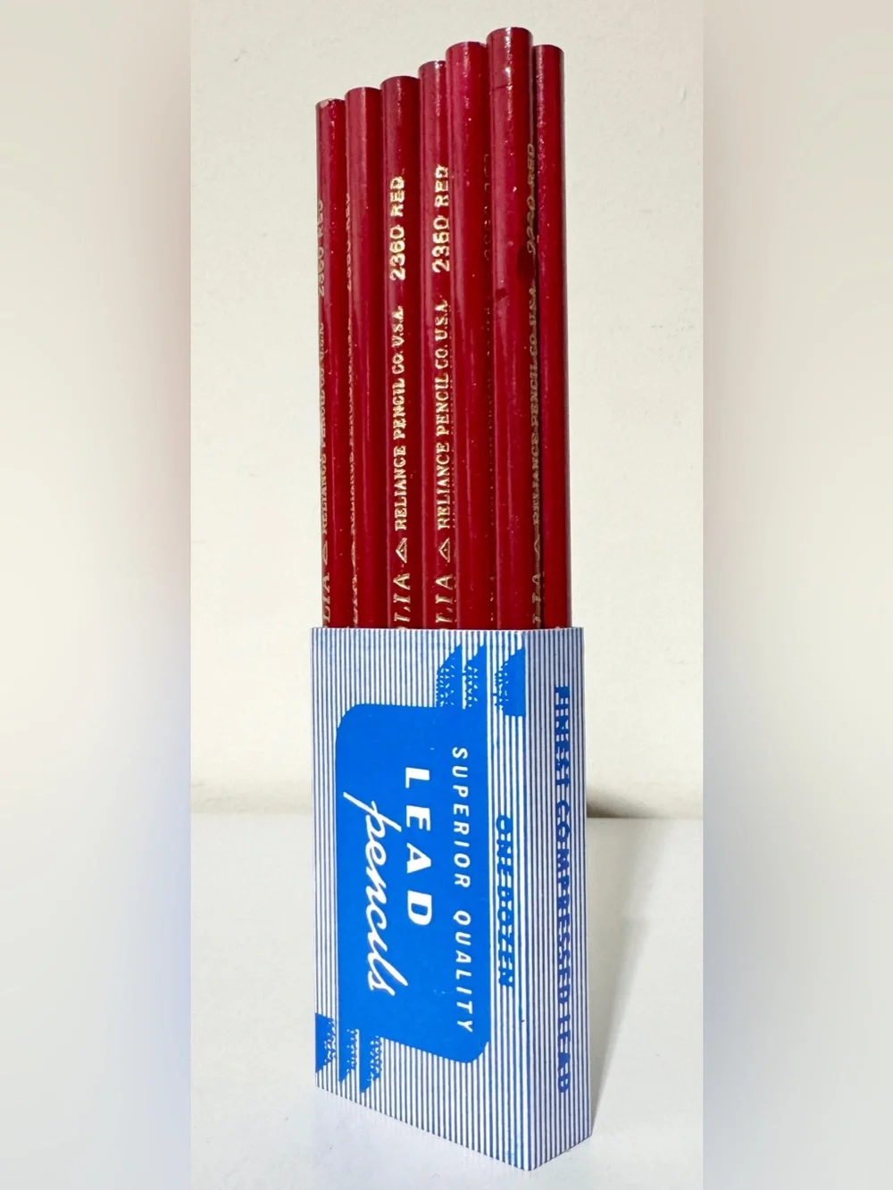 6 Dz MAGNOLIA THICK-LEAD Red COLORED CHECKING PENCILS 2360 USA Reliance Corp